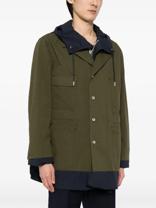 Sacai single-breasted Coat | Green | FARFETCH