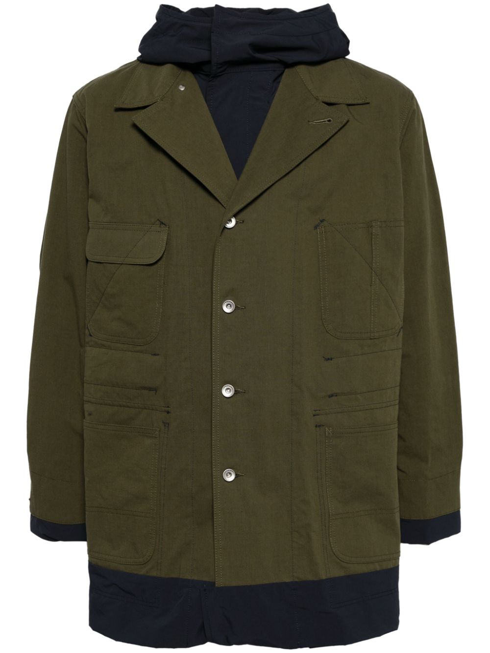 sacai single-breasted coat - Verde