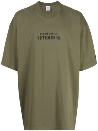 VETEMENTS Property Of Vetements Cotton T-shirt | Green | FARFETCH IN 
