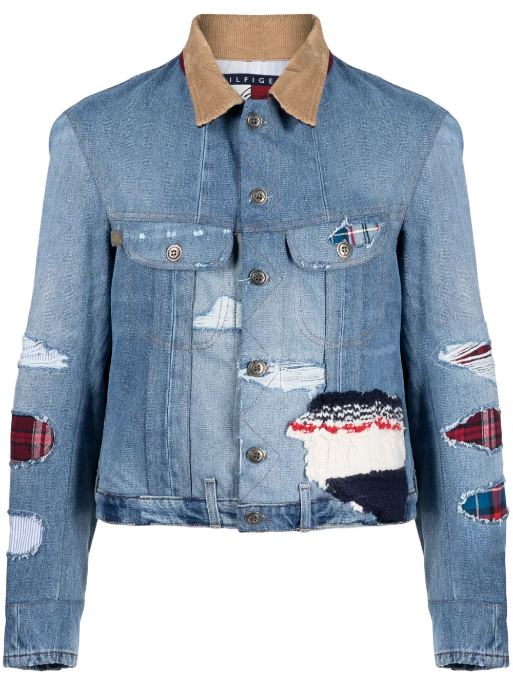 Image 1 of Greg Lauren x Tommy Hilfiger patchwork denim jacket