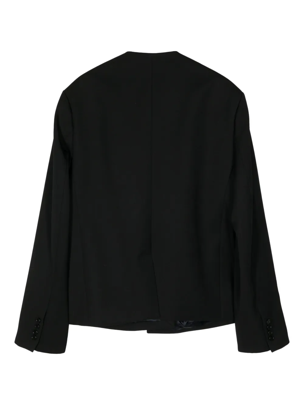 Shop Botter Collarless Virgin-wool Blazer In Black