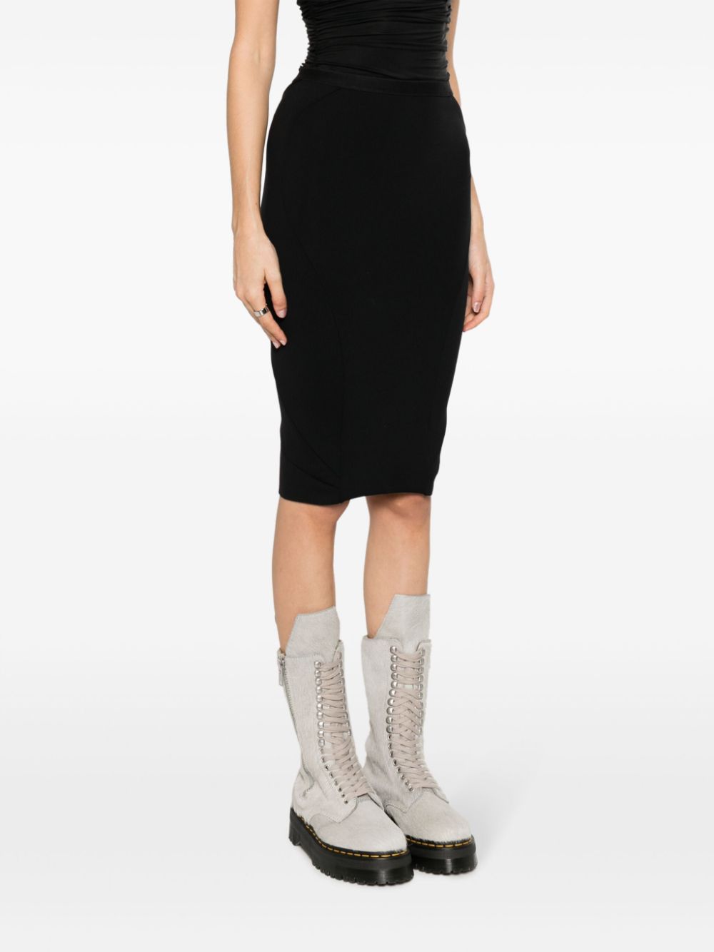 Shop Rick Owens Luxor Jersey Midi Skirt In Black