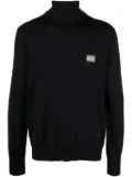 Dolce & Gabbana logo-patch roll-neck jumper - Blue