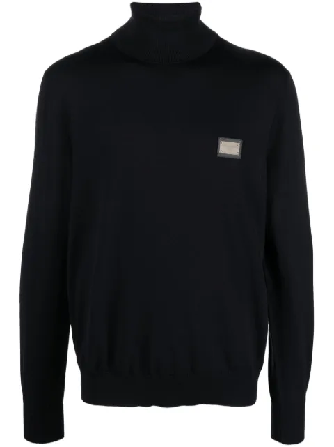 Dolce & Gabbana logo-patch roll-neck jumper 