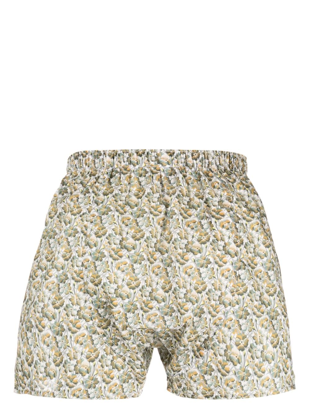 Shop Sunspel Floral-print Boxer Shorts In Yellow