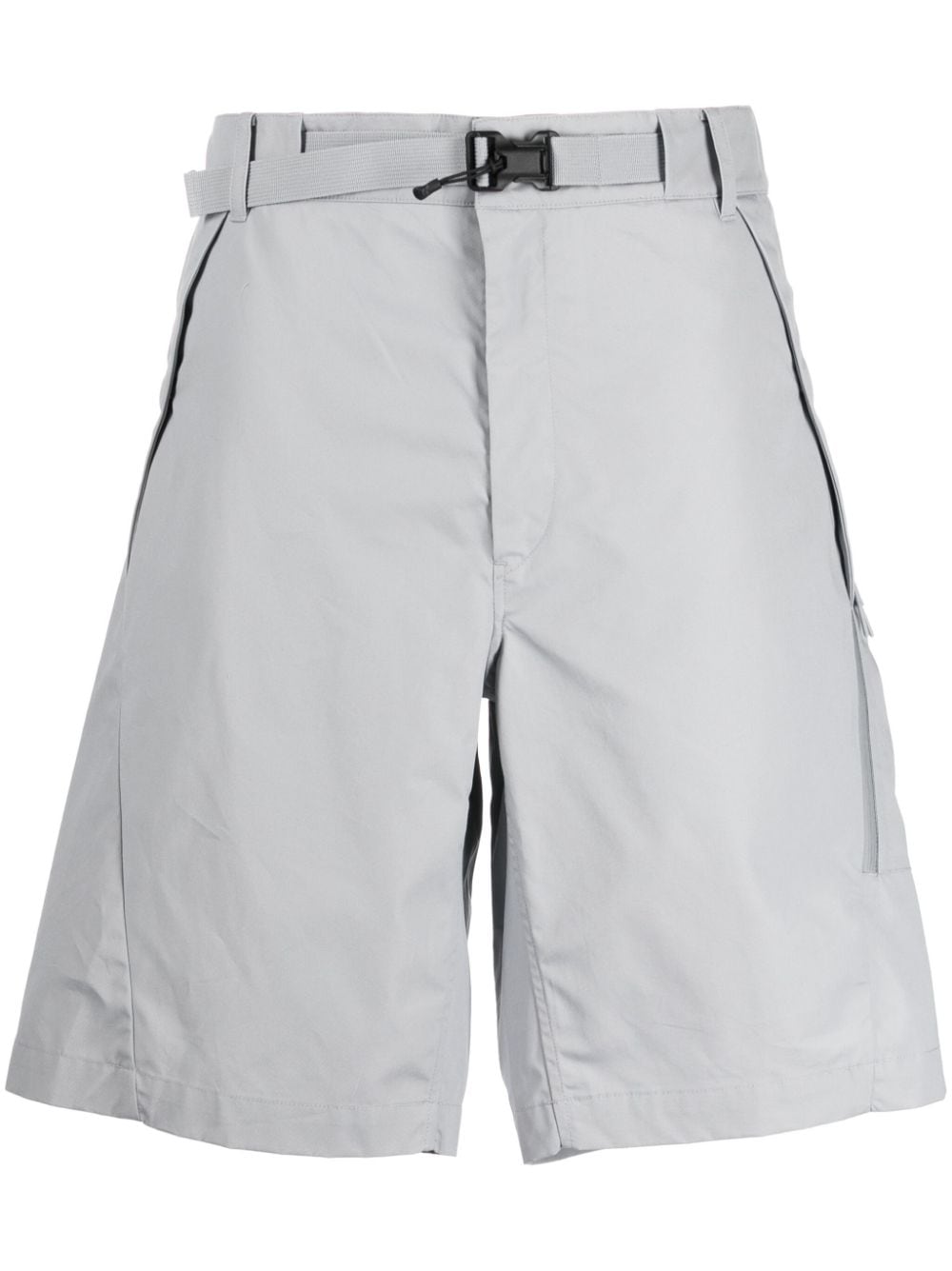 C.p. Company Metropolis Series Belted Cotton Shorts In Grey