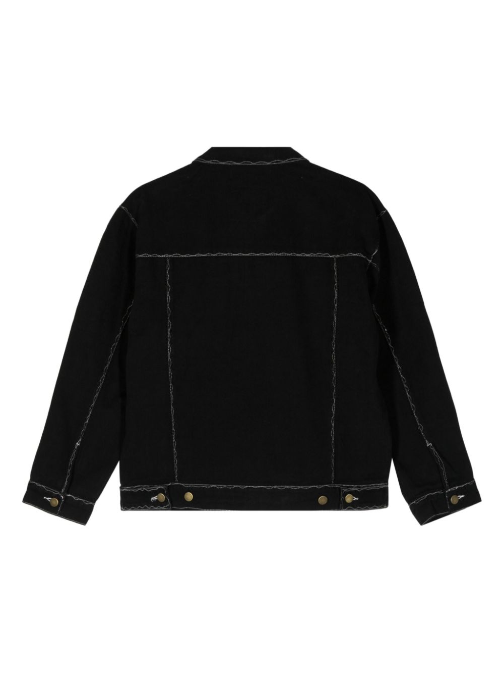 KidSuper decorative-stitching cotton shirt jacket - Zwart