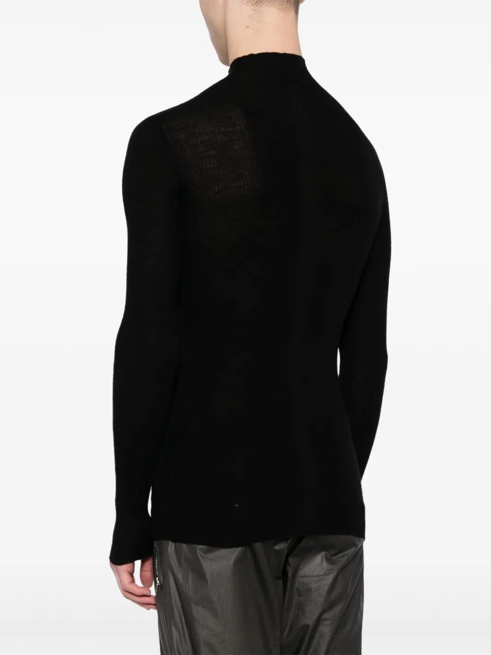 Shop Rick Owens Ribbed-knit Wool Jumper In Black