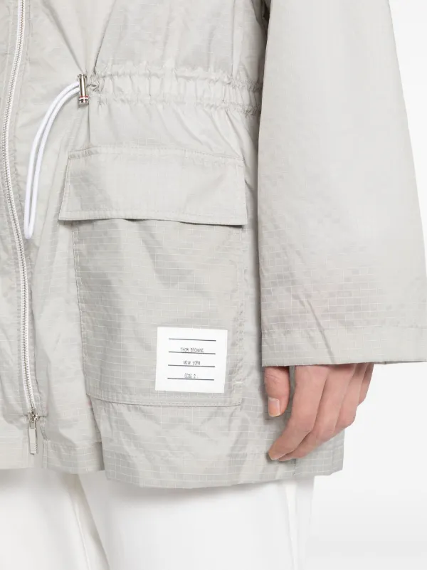 Thom Browne zip-up Hooded Jacket | Grey | FARFETCH JO
