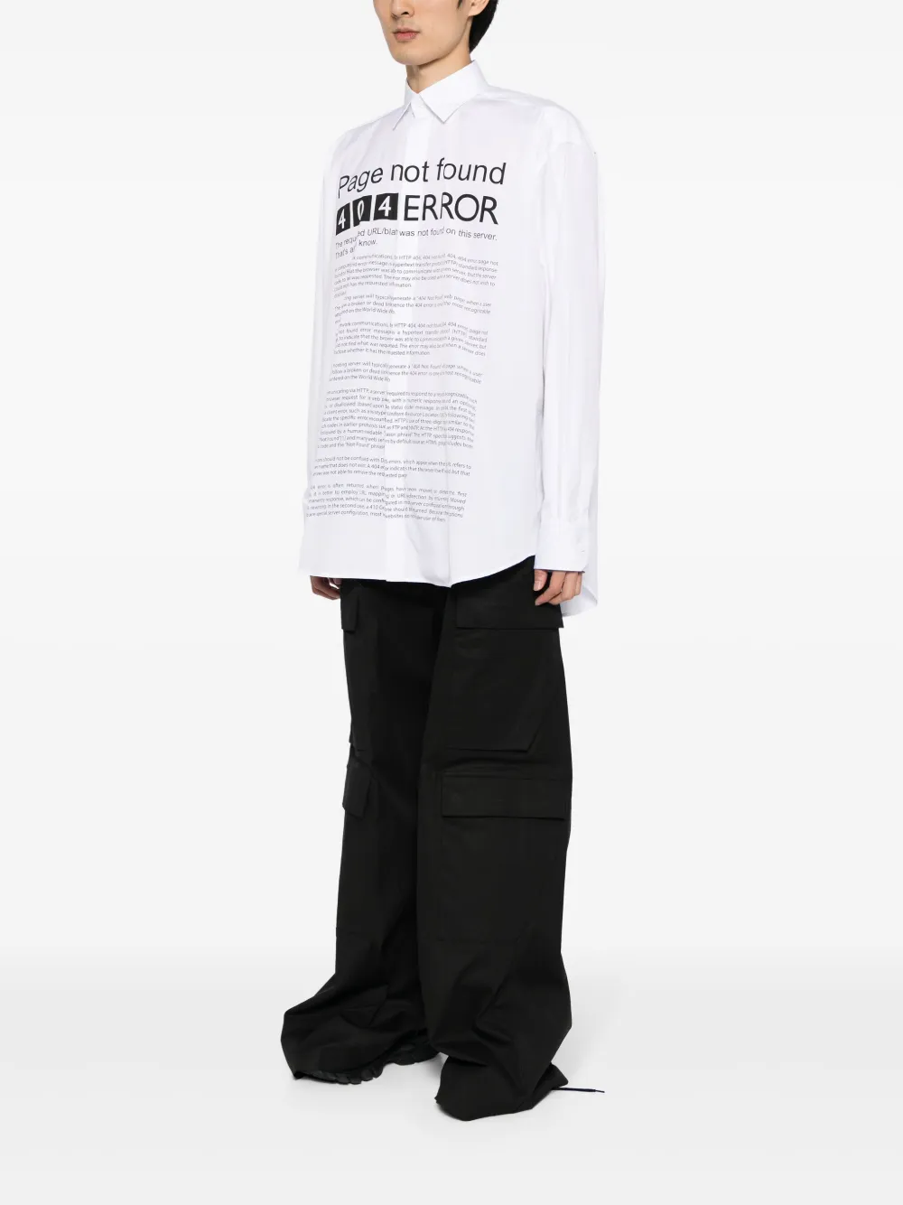 Shop Vetements Page Error-print Cotton Shirt In White