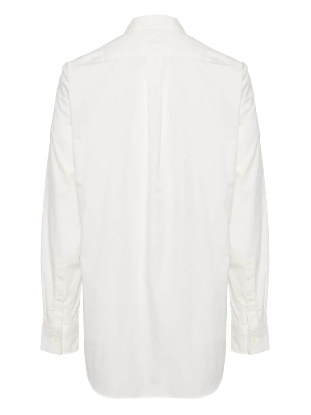 Shop Takahiromiyashita The Soloist Cotton-silk Blend Shirt In 白色