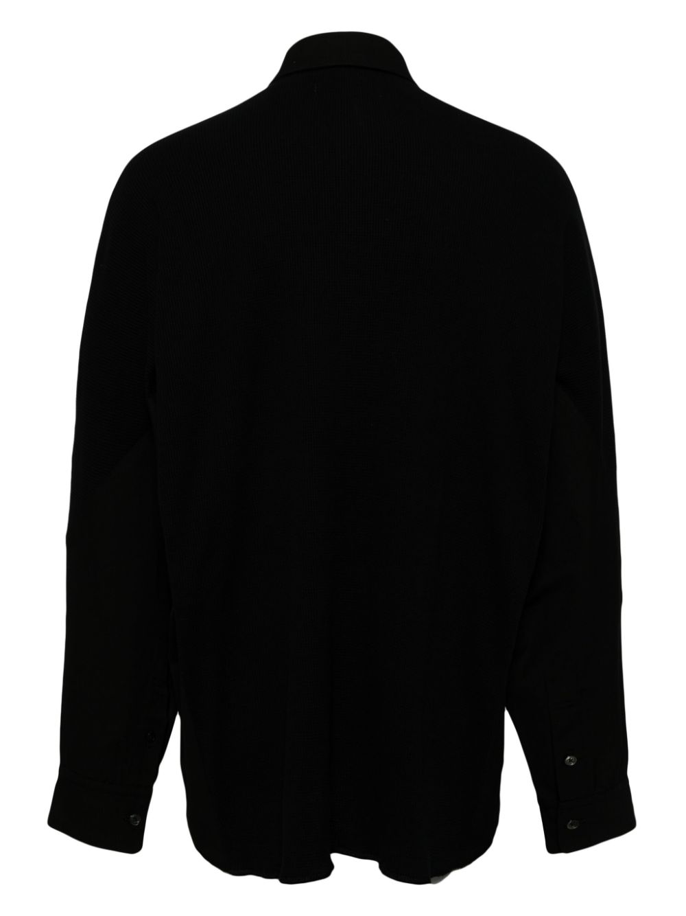 Shop Toga Pointed-collar Cotton Shirt In Black