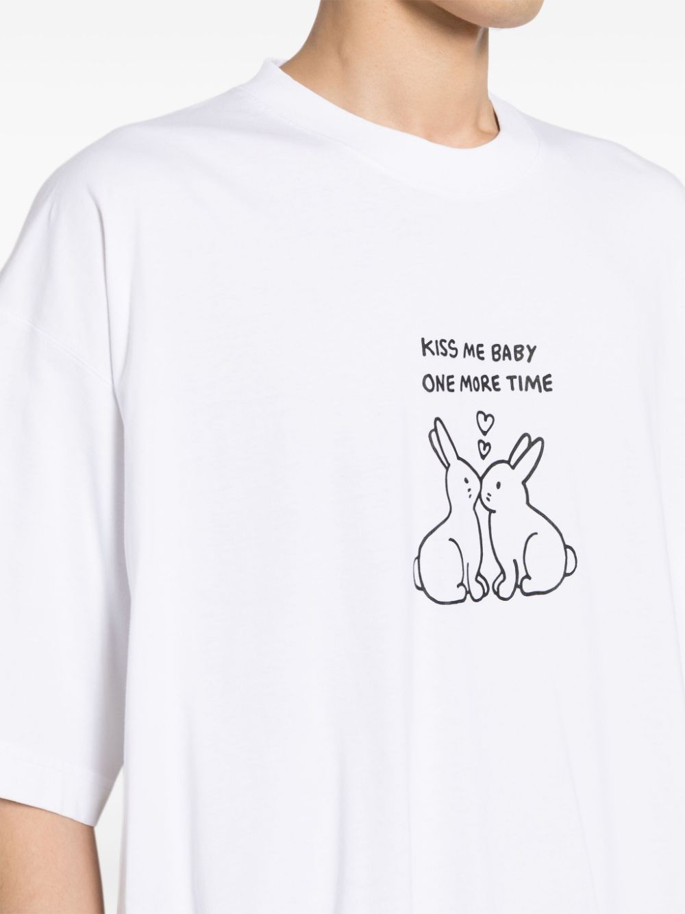 Shop Vetements Kissing Bunnies Round-neck T-shirt In Weiss