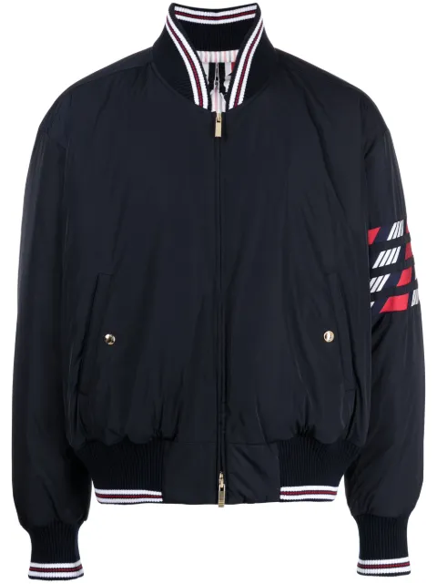 Thom Browne 4-Bar stripe puffer bomber jacket