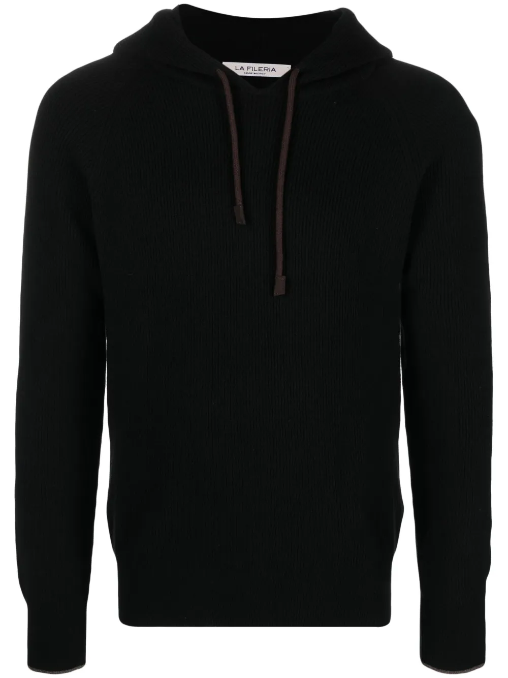 Fileria ribbed-knit virgin wool-blend hoodie | Black | Image 1