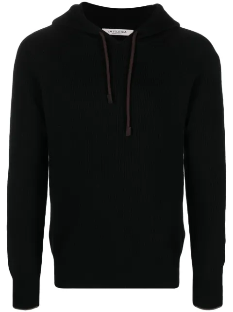 Fileria ribbed-knit virgin wool-blend hoodie 