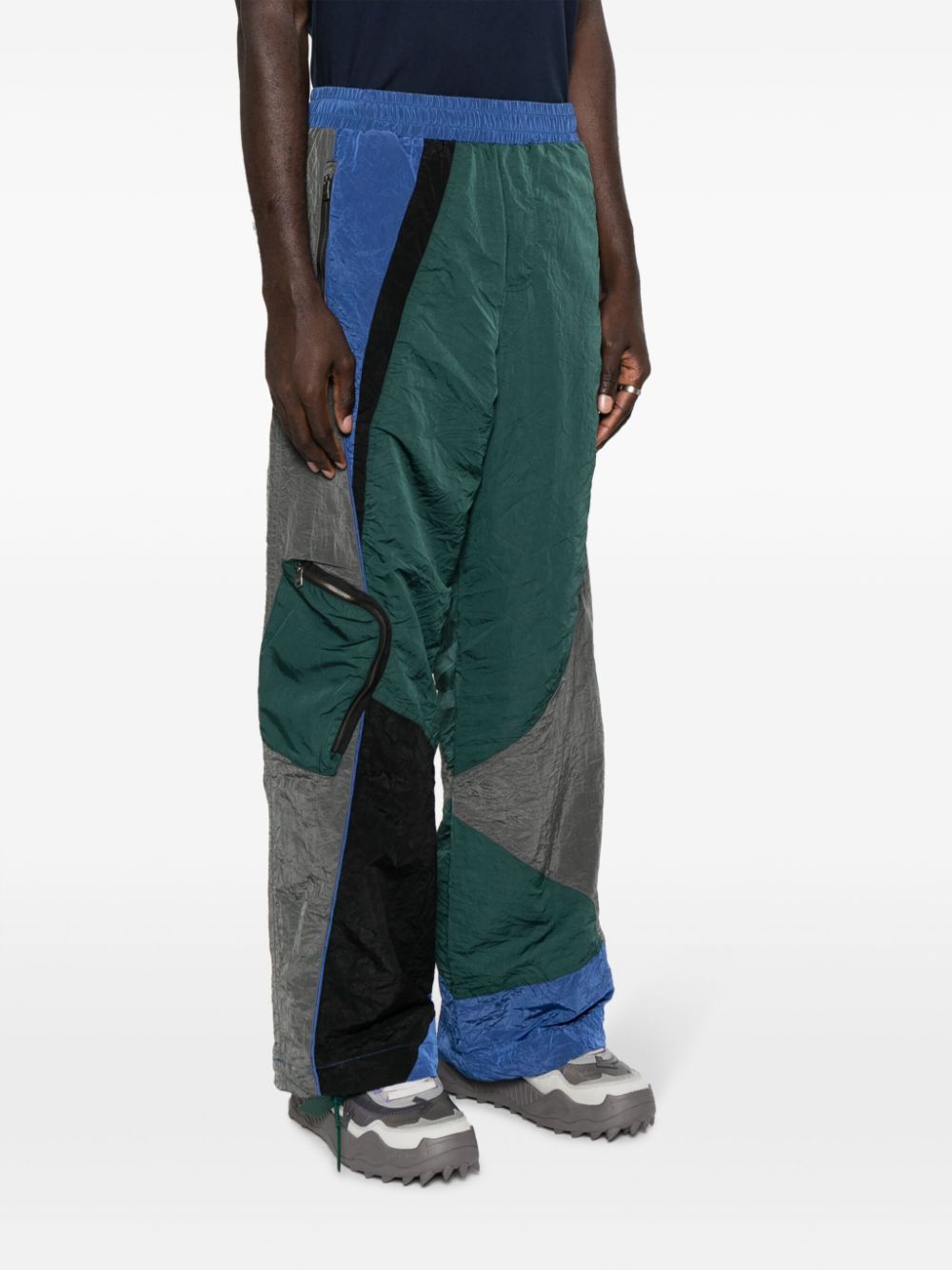 Shop Ader Error Mave Colour-block Track Pants In 蓝色