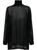 Rick Owens semi-sheer high-neck cotton top - Black