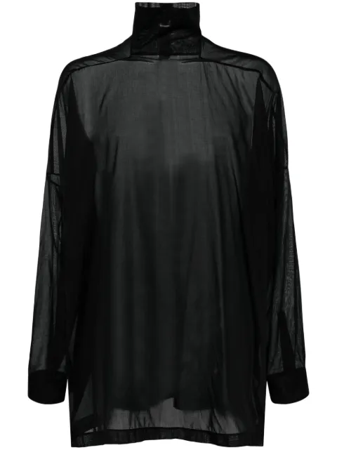 Rick Owens semi-sheer high-neck cotton top