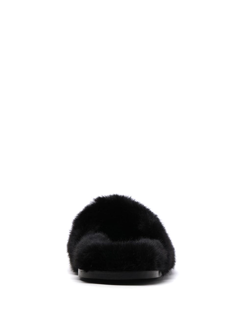Simone Rocha crystal-embellished faux fur slippers Black