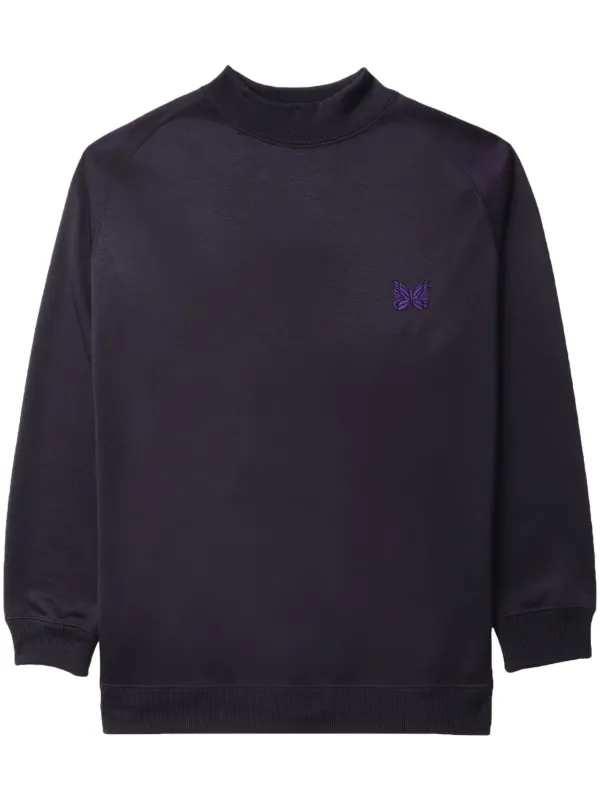 Needles logo embroidered Jersey Sweatshirt Purple FARFETCH IE