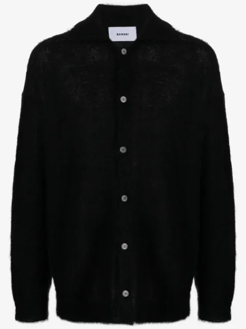 Bonsai logo-patch buttoned cardigan