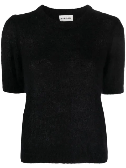 P.A.R.O.S.H. top manga corta con cuello redondo