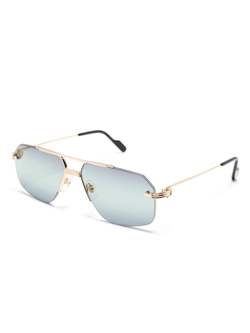 Shop Cartier Première De  Pilot-frame Sunglasses In Black