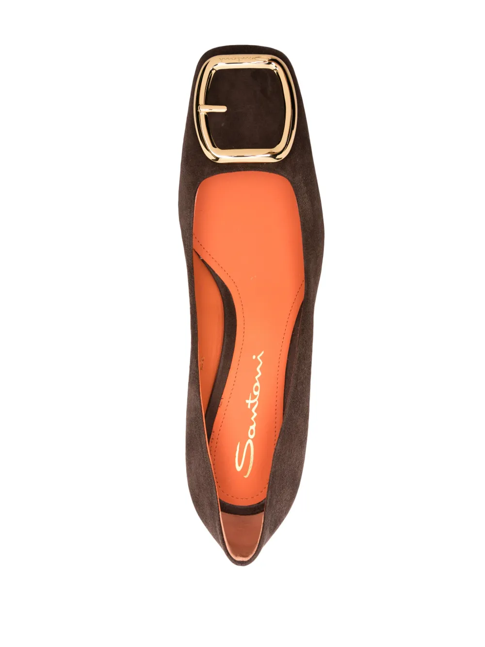 Santoni Hassie 50mm decorative-buckle pumps Brown