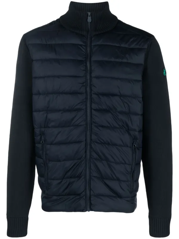 Save The Duck knitted sleeve Quilted Jacket Farfetch
