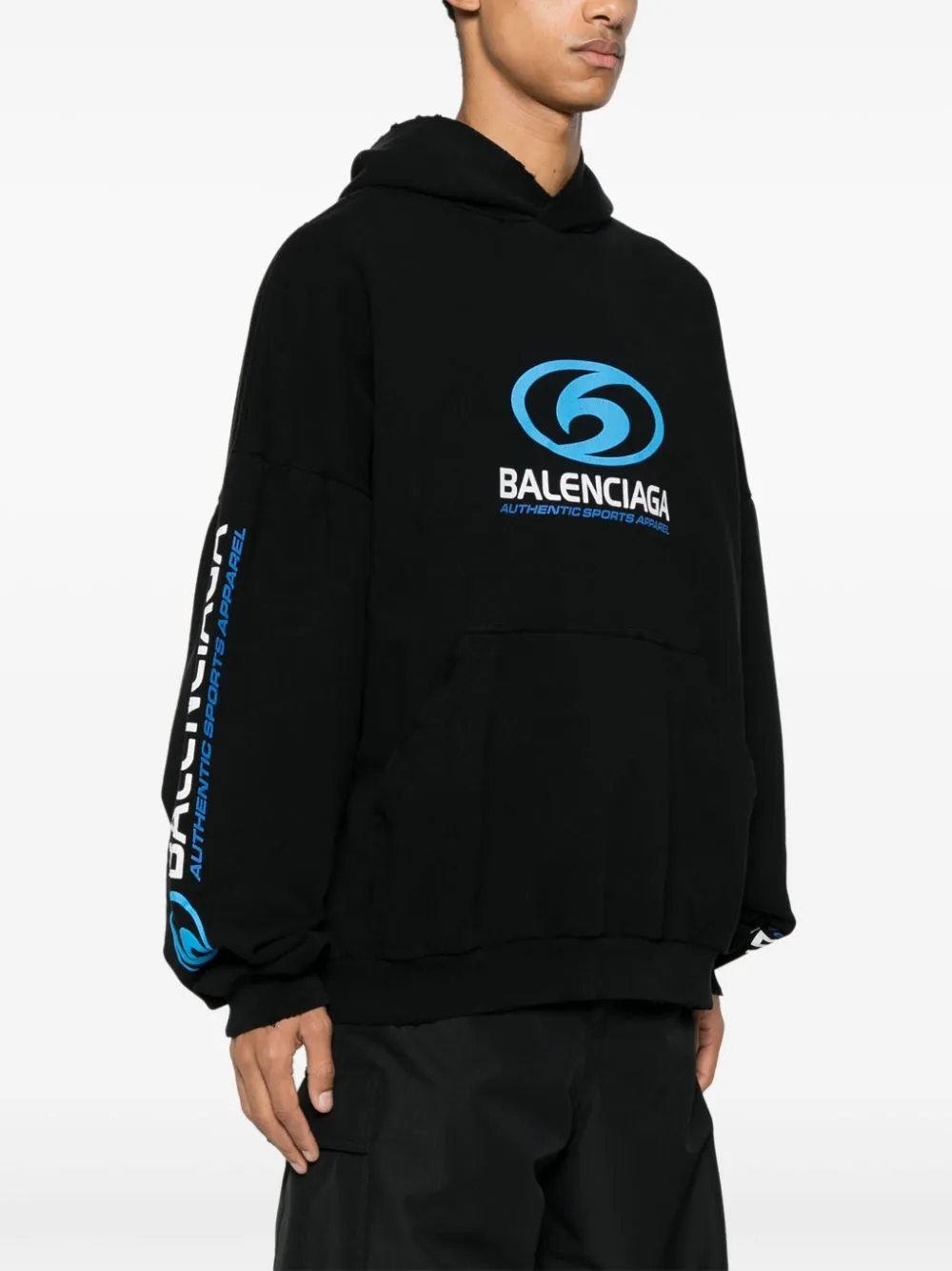 Balenciaga Hoodie met logoprint Zwart