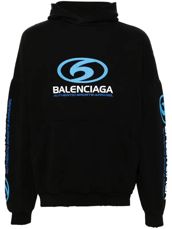 Balenciaga Surfer logo print Hoodie Black FARFETCH