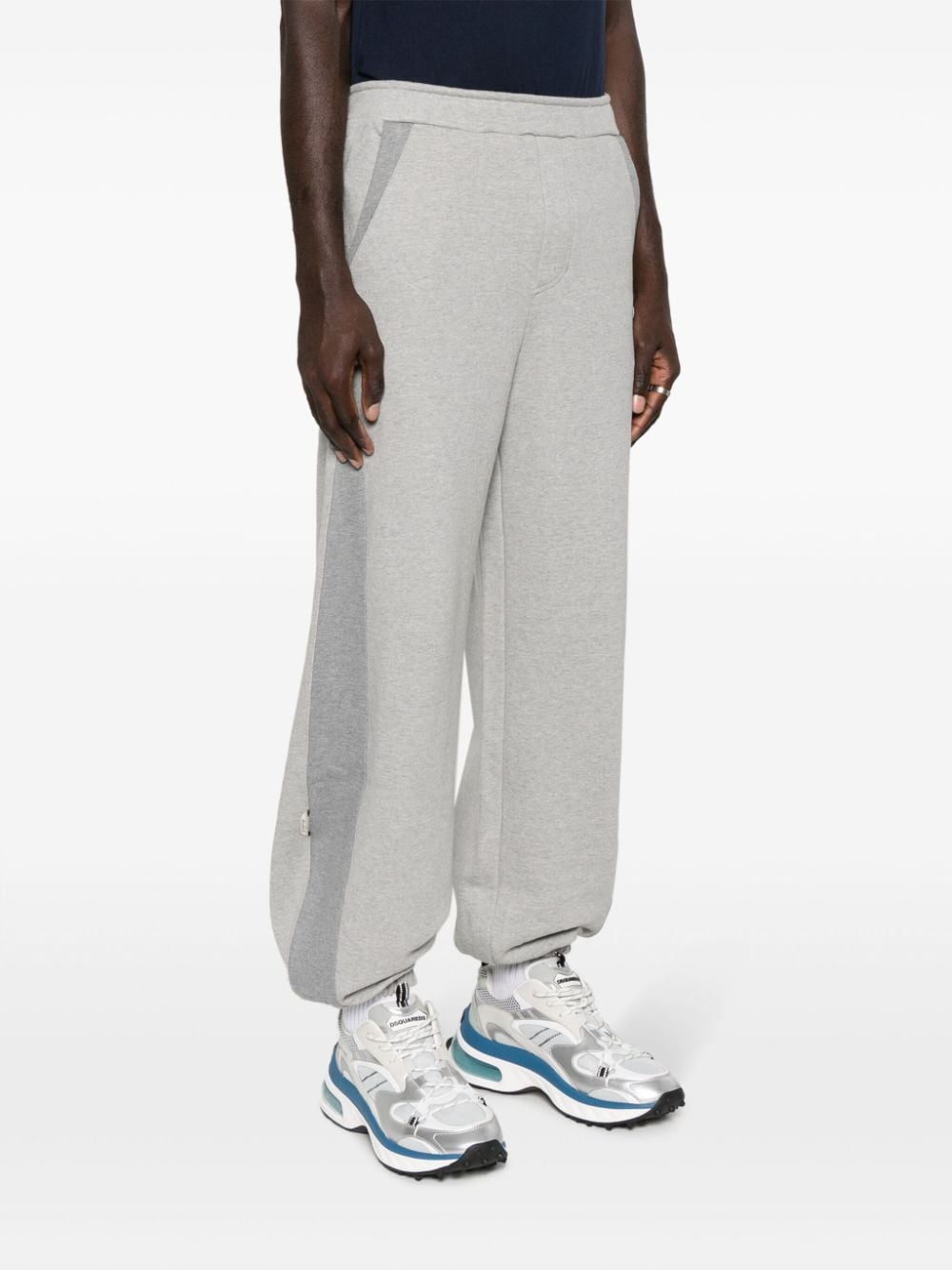 Shop Ader Error Two-tone Cotton Track Pants In Grey