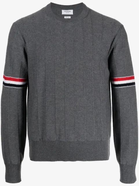 Thom Browne RWB-stripe long-sleeve jumper
