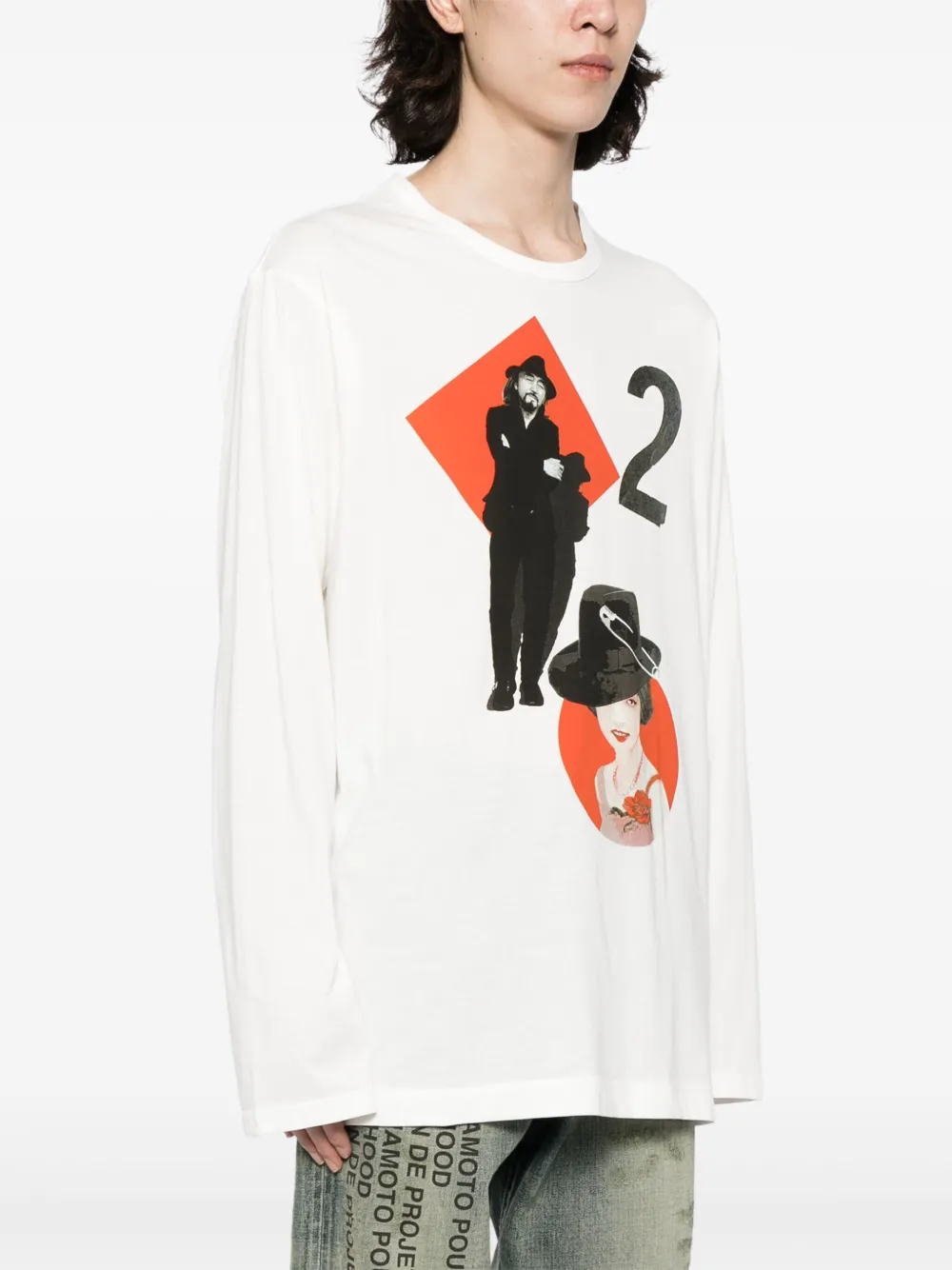 Yohji Yamamoto Graphic-print Cotton T-shirt In White