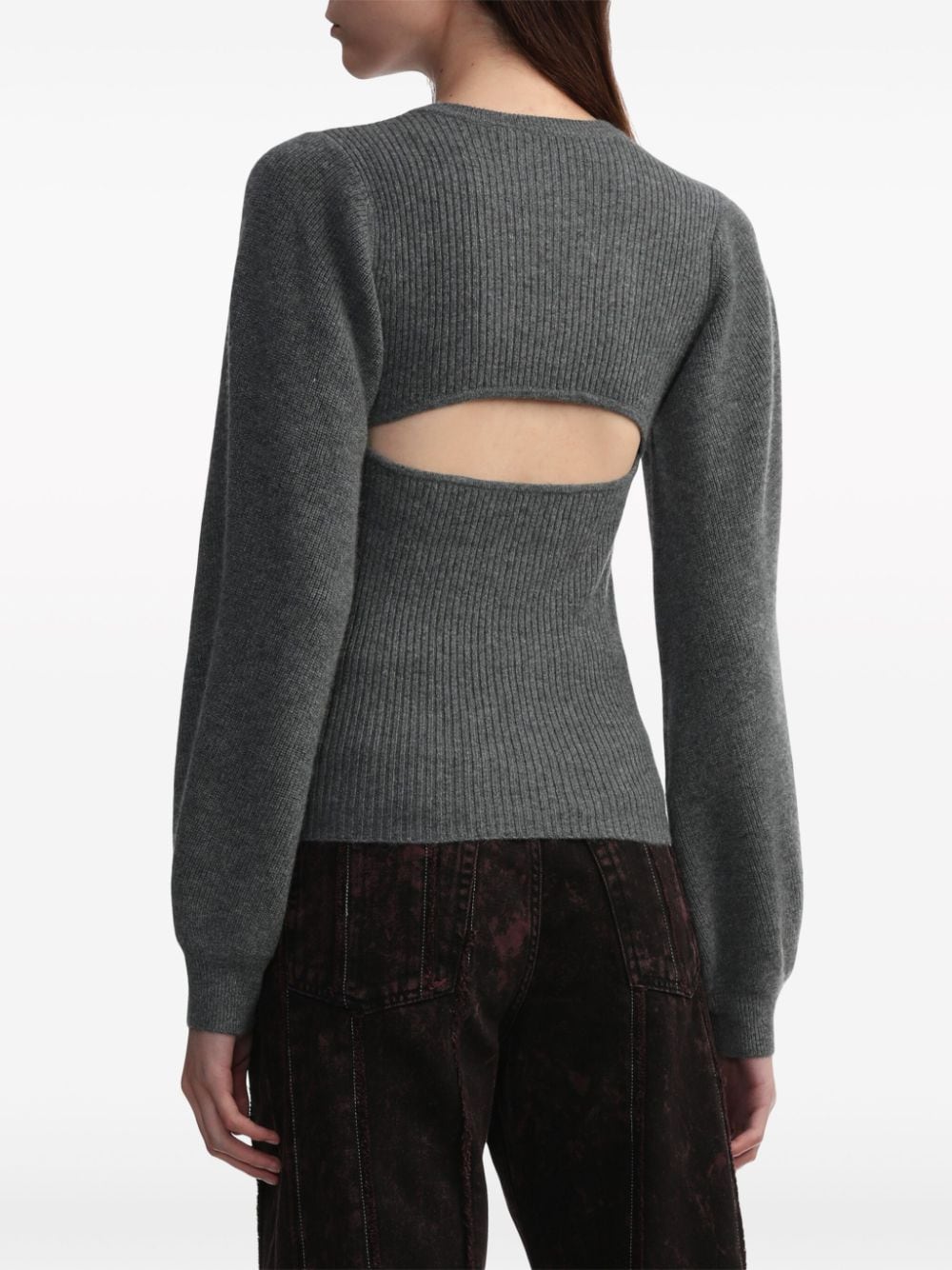 Shop Iro Ribbed Cashmere Jumper In Grey