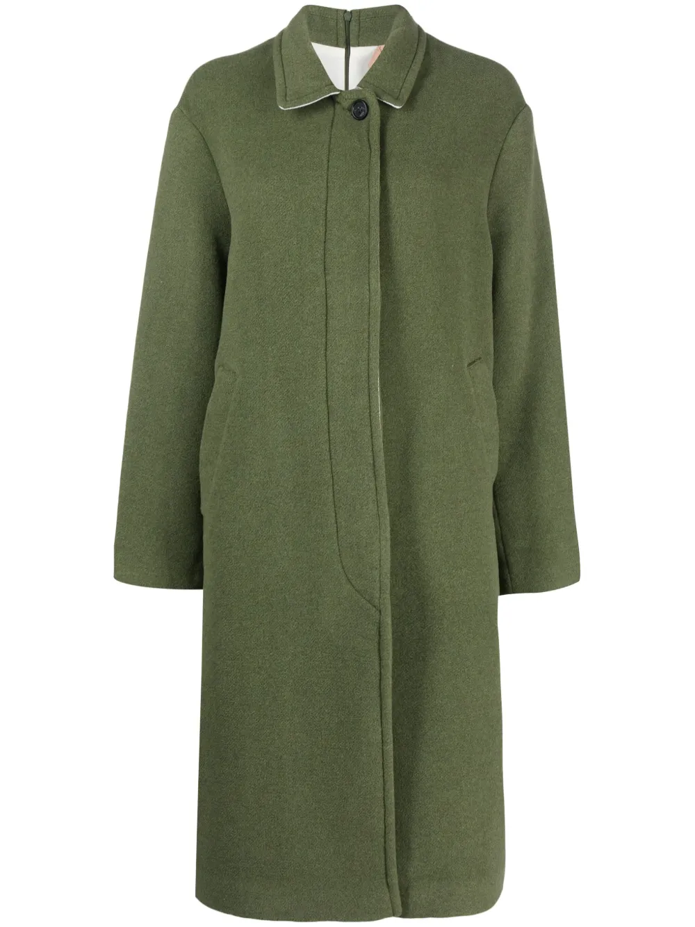 N°21 Classic-collar Single-breasted Coat In Green