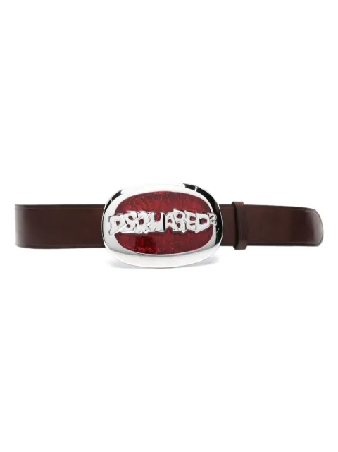 DSQUARED2 logo-buckle leather belt