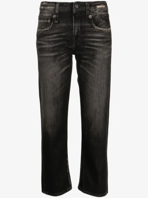 R13 Cropped-Jeans im Distressed-Look