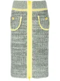 CORMIO floral-embroidery knitted skirt - Silver