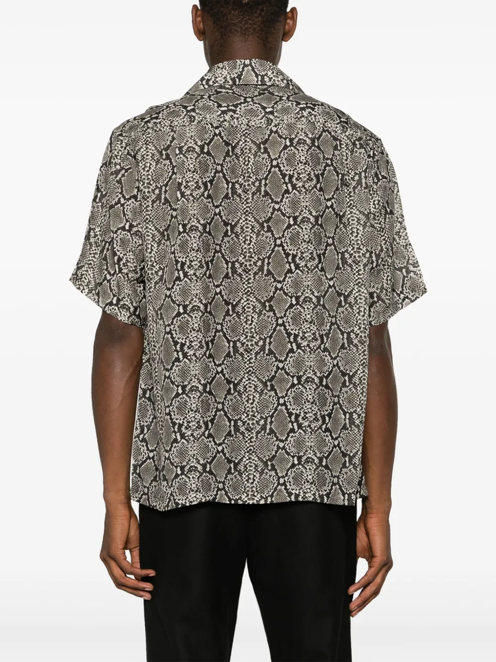 Kapital Short-sleeve Snakeskin-print Shirt In Grey