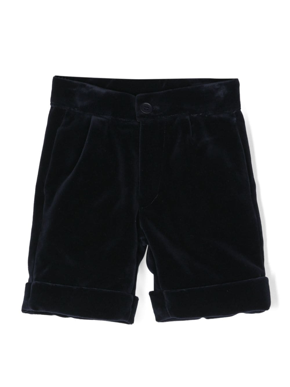 La Stupenderia Babies' Pinched Velvet Shorts In Blue