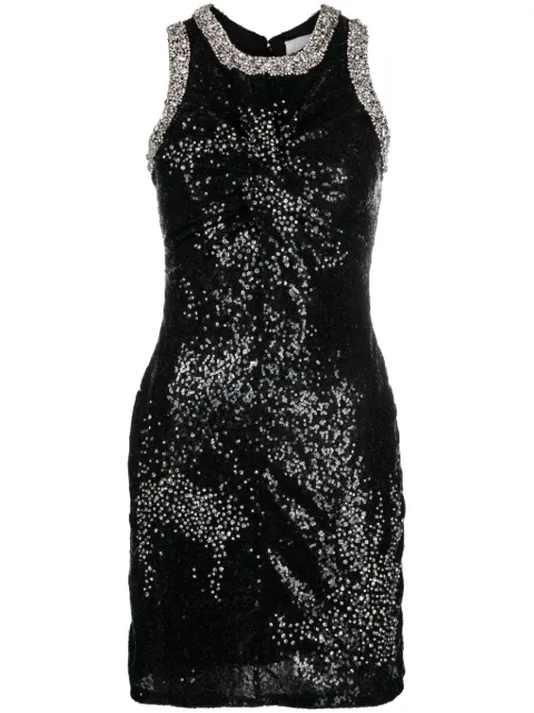 DES PHEMMES vestido corto bordado con lentejuela y cristales