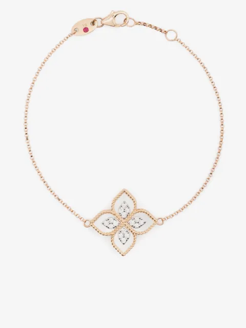 Roberto Coin pulsera Princess Flower en oro rosa de 18kt con diamantes