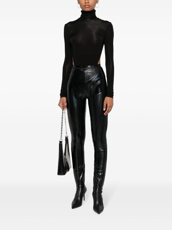 Mugler high-shine Embossed Leggings - Farfetch