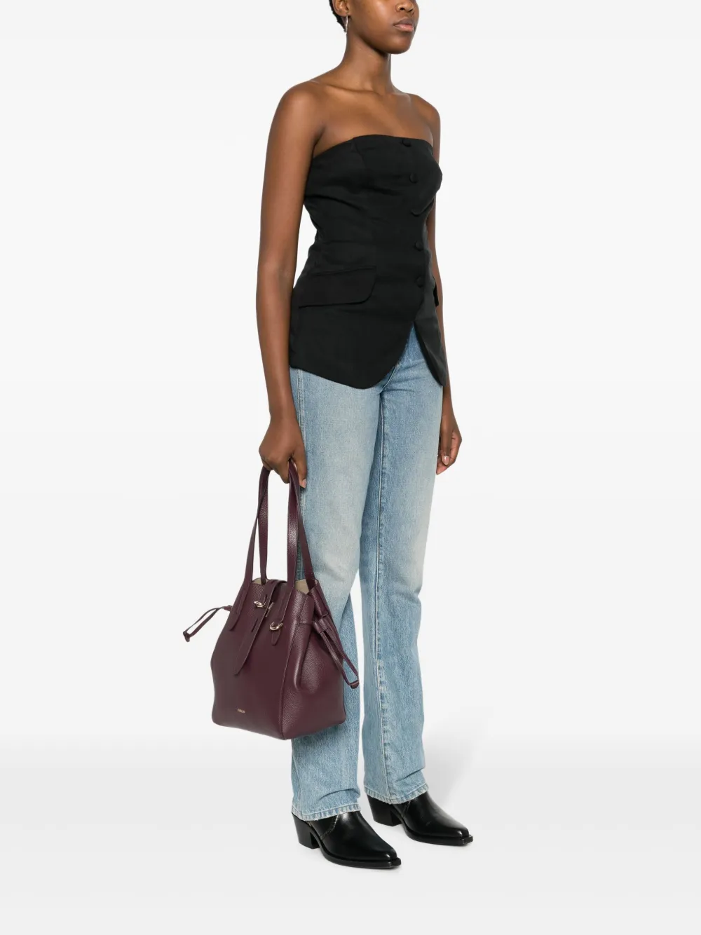 Furla Net leather tote bag - Paars