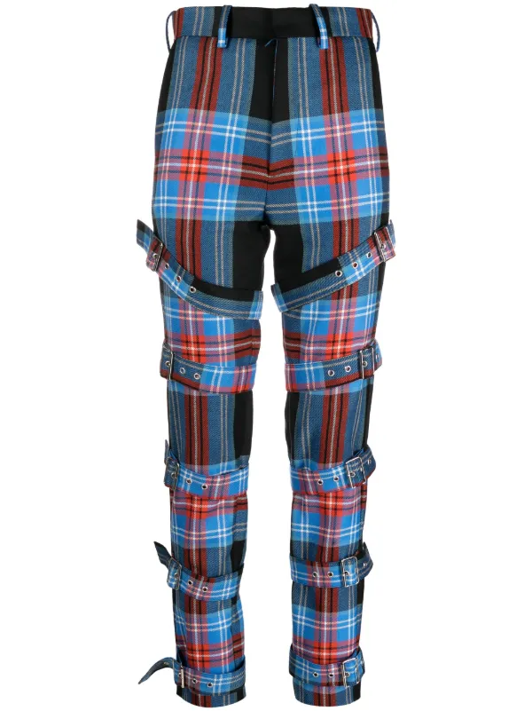 Charles Jeffrey Loverboy Tartan Buckled straight-leg Trousers - Farfetch