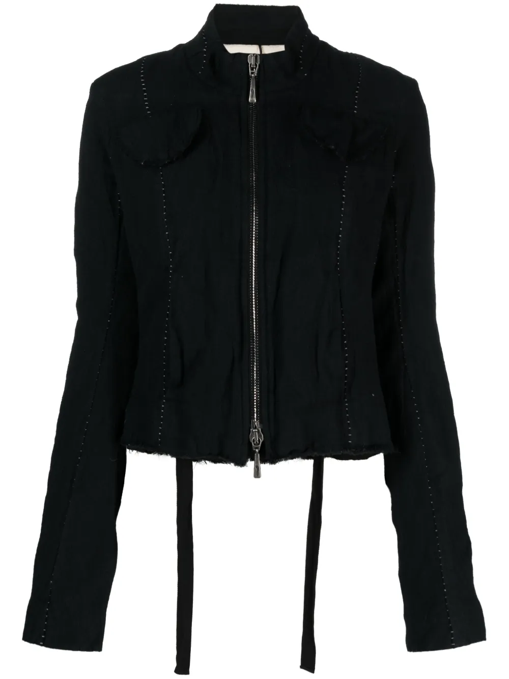 Masnada perforated cropped jacket | Black | Image 1