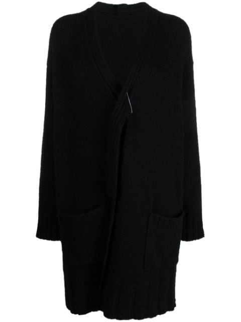 Yohji Yamamoto abrigo estilo cárdigan asimétrico con cuello en V