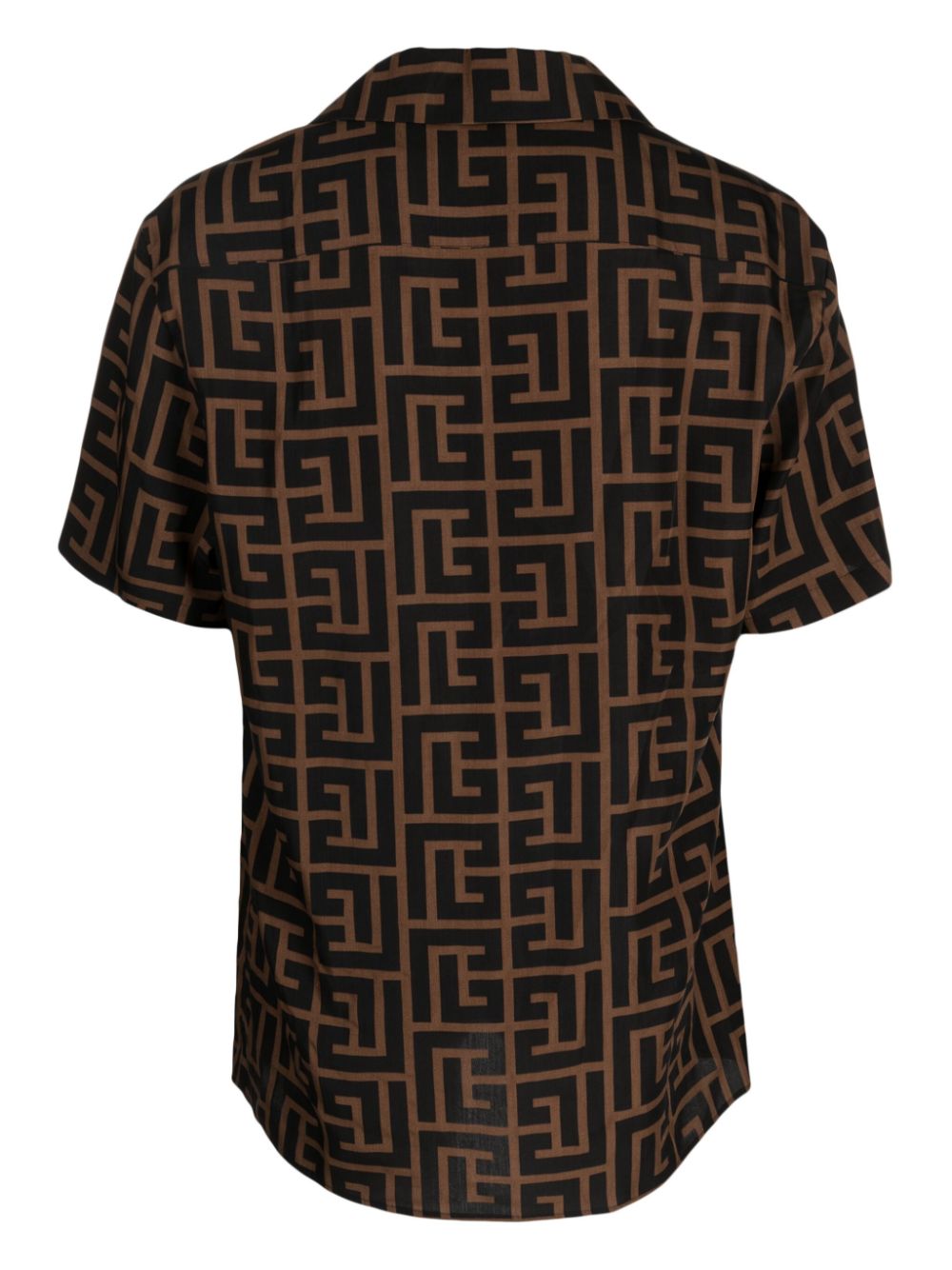 Balmain Overhemd met monogramprint - Bruin
